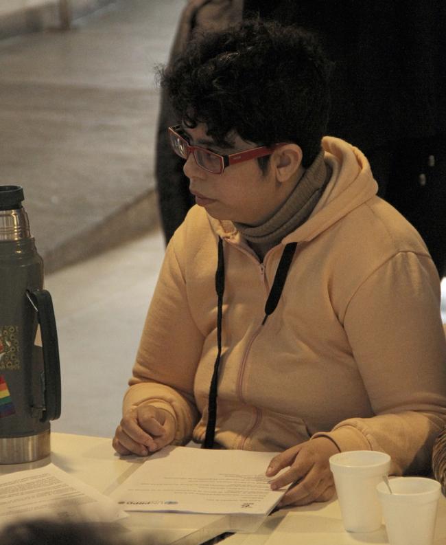 Emi Ozan durante el encuentro. Foto REDI