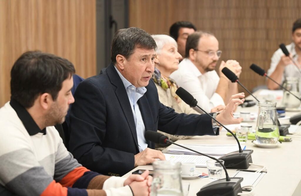 Se ve en la mesa a Carlos Venini (Andar), Daniel Arroyo (hablando), Gabriela Troiano (Redi), Martín Passini (Mesa de Discapacidad y DDHH), y más atrás Jose Luis Nuñez (FAICA)